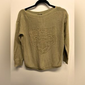 Olive green Olsen xs lion knitted sweater